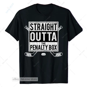 Ice Hockey Player Gift Straight Outta The Penalty Box Hockey Player T-Shirt - Picture 1 of 5