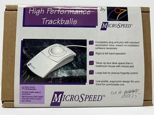 Vintage 1996 MicroSpeed S-TRAC PD 445 Trackball Mouse Serial Complete in Box NOS - Photo 1/9