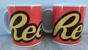Pair of Reese’s Peanut Butter Mugs Hershey Coffee Tea Cup Orange - Picture 1 of 4