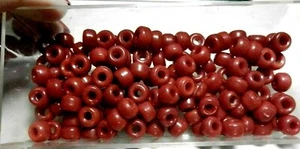Vintage Undurchsichtig Rot Pony Perlen 144 Pro Packung 6 mm x 9 mm Lochgröße: 3 mm (1/8") USA - Bild 1 von 5