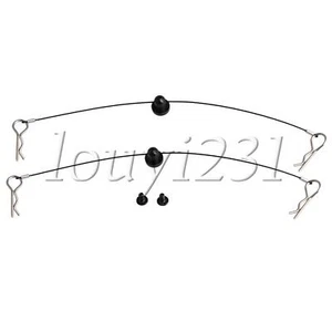 2 STCK. Schwarz RC 1:10 165 mm Anti-Lost Body Clips mit Schraube N10259 - Bild 1 von 6