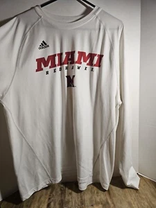 Miami Of Ohio Redhawks Adidas Climalite Mens Long Sleeved Size XL - Picture 1 of 3