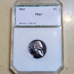 1961 Jefferson Nickel Proof Toned Purple 5C US Coin - Picture 1 of 2