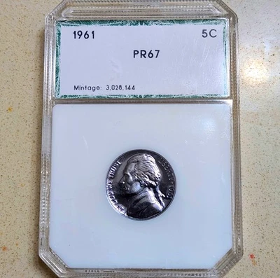 1961 Jefferson Nickel Proof Toned Purple 5C US Coin - Image 1 of 2