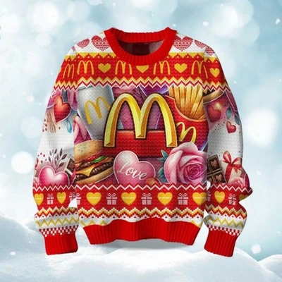 2025 McDonald’s I’M Loving You 2025 Christmas Ugly Sweater - Christmas Gift - Image 1 of 4