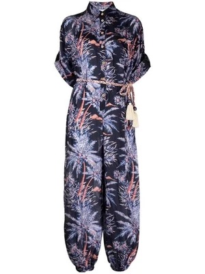 Mono Zimmermann Laurel Talla 0 AU 8 US 4 Estampado de Palma 100% Seda Cinturón Relajado Foto 1 de 4