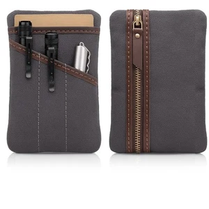 Waxed Canvas EDC Pocket Organizer for Men - Multi-Tool Back Pocket Pouch for ... - Picture 1 of 6