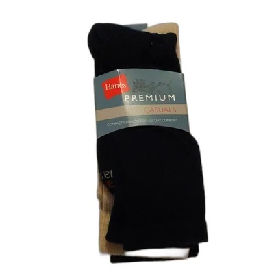 Paquete de 3 calcetines informales Hanes Premium para hombre negros azul marino caqui NUEVO Foto 1 de 3
