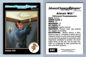 Alistair Will #689 Advanced Dungeons & Dragons 1992 TSR Trading Card - Picture 1 of 1