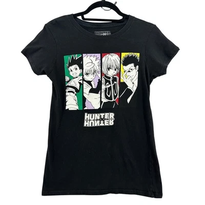 Hunter x Hunter Anime Manga Graphic T-Shirt Black Crew Neck Women's Medium - Image 1 of 4