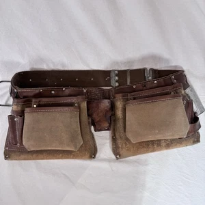 Vintage Nicholas Leather Carpenter Apron Tool Belt Heavy Fine Quality No. 1527 - Picture 1 of 8