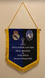 Atalanta BC v Real Madrid CF UEFA Super Cup Final 2024 Banderin Gagliardetto. - Picture 1 of 3