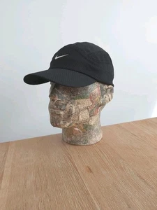 Nike Vintage Tennis Court Hat Cap Black Full Mesh TAILWIND Swoosh Strapback - Picture 1 of 8
