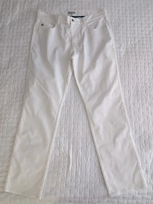 Pantalones Peter Millar Performance Para Hombre Oro Blanco 5 Bolsillos Talla 35x32 Usados en Excelente Condición Foto 1 de 4