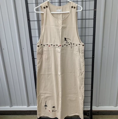 Vestido Jersey Maxi Bordado Gatos De Colección Christopher & Banks Grandmacore LEER Foto 1 de 4