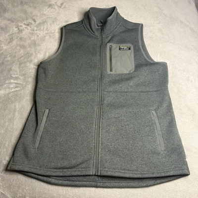 EUC LL Bean Vest Women Large Petite Sweater Fleece Full Zip Green Outdoor 518376 - Image 1 of 4