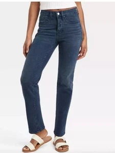 Women's Mid-Rise 80's Slim Fit Jeans - Universal Thread Dark Wash 17 New W Tags - Picture 1 of 4