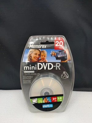 Mini DVD-R Memorex, 1.4 GB 30 Minute Single Sided 20 Pack - Brand New Sealed - Image 1 of 4