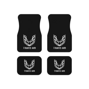 Car Mats Set,Trans Am Black Universal Floor Mat, Custom White Firebird Car Decor - Bild 1 von 4