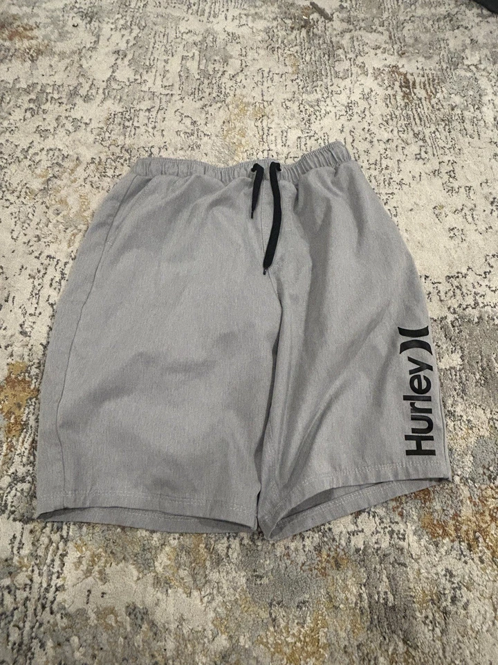 Pantalones Cortos Hurley Juveniles Híbridos Talla 14/16 Gris Ligeros Deportivos Atléticos Niños Planos Foto 1 de 1