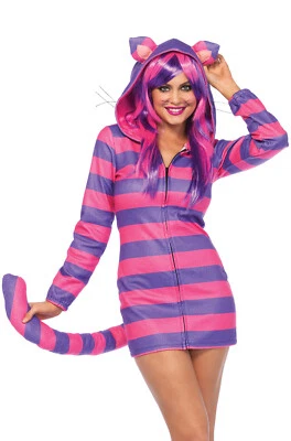 Alice in Wonderland Cozy Cheshire Cat Dress Adult Costume - Image 1 of 2