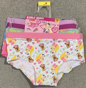 JoJo Siwa Girls' Underwear 4-Pack Briefs Extra Soft 100% Cotton - Size 8 - Picture 1 of 8
