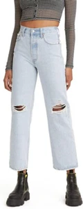 Levi's Women's Premium Ribcage Straight Ankle Jeans, Ojai Up-Light Indigo, 28/27 - Picture 1 of 3