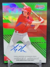 2017 Bowman's Best Best of '17 Autographs Green Refractors Mickey Moniak 85/99