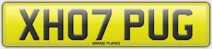 XH07 PUG REGISTRATION PUGS NUMBER PLATE X HOT PUGG ASSIGNED 4U PEUGEOT REG PUGH - Picture 1 of 1