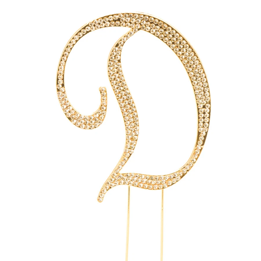 MONOGRAMA CARTA ADORNO PASTEL CRISTAL DIAMANTES DE IMITACIÓN ORO Foto 1 de 1