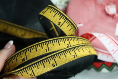 Woven ruler trim, 5/8 inches wide, Sold by the Yard. - Image 1 of 4