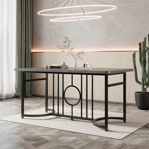 Esstisch Esszimmertisch 158x76x75 cm Küchentisch Speisetisch mit Betonoptik Grau - Bild 1 von 7