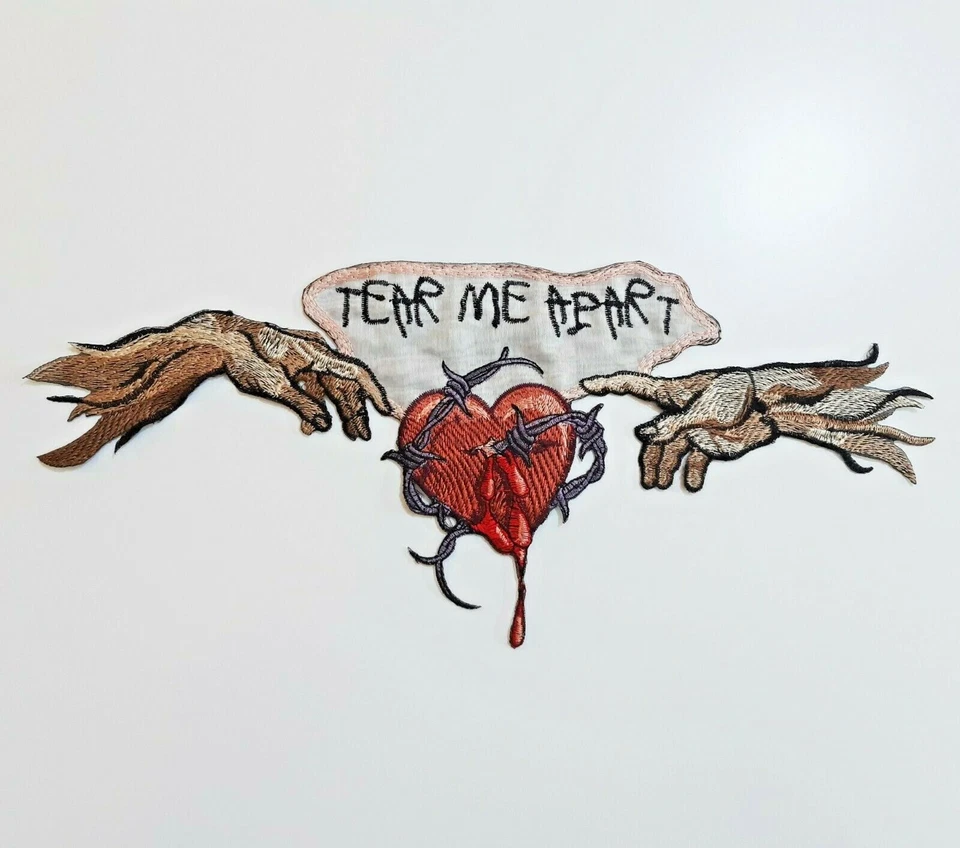 Parche bordado hecho a mano Miguel Ángel corazón de espinas corona de Cristo  Foto 1 de 4