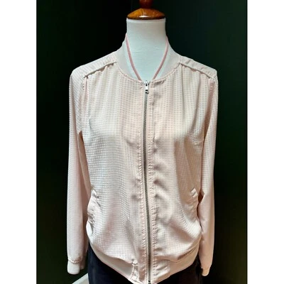 Chaqueta bomber ligera rosa Merona con cremallera para mujer L Foto 1 de 4