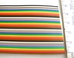 SAE Coloured Ribbon Cable AWG 28 7/36 300V 105'C 1 Metre OMR3 - Picture 1 of 8