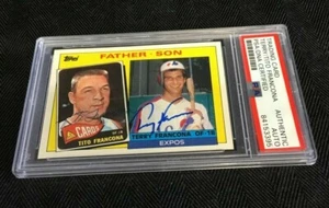1985 TOPPS 134 TITO & TERRY FRANCONA FATHER SON DUAL SIGNED PSA/DNA AUTO - Bild 1 von 3
