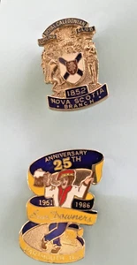 2 CURLING ASSORTED STONE PINS OF NOVA SCOTIA CANADA - Picture 1 of 1