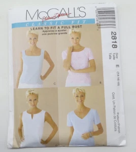 McCALL'S Sewing Pattern UNCUT 2818 Misses Tops Size E 14-16-18 - Picture 1 of 5