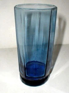 Anchor Hocking Glass Denim Blue Paneled 16 oz ESSEX Iced Tea Tumbler (bas) - Picture 1 of 1