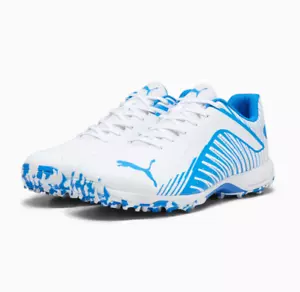 Puma 22 FH Rubber Sole Cricket Shoe - White/Ultra Blue - Adult - Mens - Picture 1 of 5