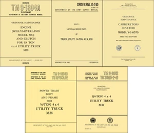 Jeep M38 1950 1951 1952 juego de 5 libros manuales de tienda y libros de piezas Willys Service - Imagen 1 de 1