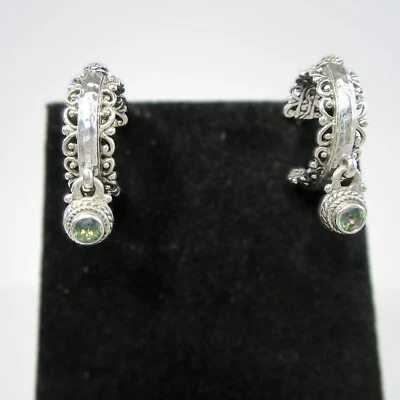 Sarda Sterling Silver & Bali Crush Mystic Topaz J-Hoop Earrings - Image 1 of 4