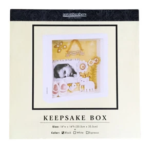 AARON BROTHERS * Black * 14 X 14 x 3.75" Shadow KEEPSAKE BOX * NEW ~ Quality - Picture 1 of 3
