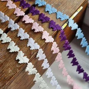 Butterfly Butterflies Motif Applique Trimmings Wedding, Satin Lace Ribbon Trim - Picture 1 of 6
