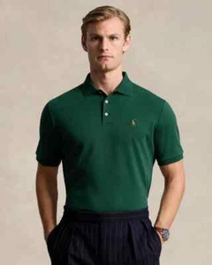 Polo Ralph Lauren Soft Cotton Polo Shirt Classic Fit Vintage Pine Green - Picture 1 of 6