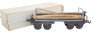 Vintage Pre-War Bing Hand Painted 0-gauge 11" Log Carrier w/ Box (c. 1923) - Picture 1 of 2