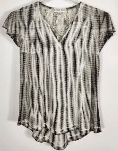Blusa Top Manga Gorra Cuello en V Knox Rose Para Mujer Talla XS Verde Blanco Detalle Encaje - Imagen 1 de 3