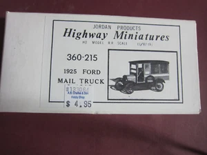 Jordan Highway Miniatures 1925 Ford Mail Truck HO Kit 360-215 Como Nuevo En Caja - Imagen 1 de 2