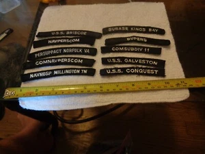 Ten (10) Different Navy Tabs or Rockers (BOX KIWI BAG#F3) - Picture 1 of 2