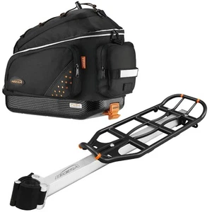 Ibera Bike Trunk Bag + Rear Carrier Combo Seat Post Mounted Rack w/ Commuter Bag - Picture 1 of 11